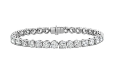 S/O-18K White Gold Diamond Tennis Bracelet with 41D=10.52ctw