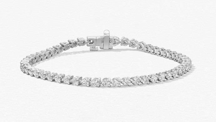 S/O-18K White Gold Diamond Tennis Bracelet with 31D=12.40ctw