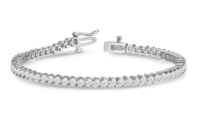 14K White Gold Diamond Tennis Bracelet 46D=6.17ctw