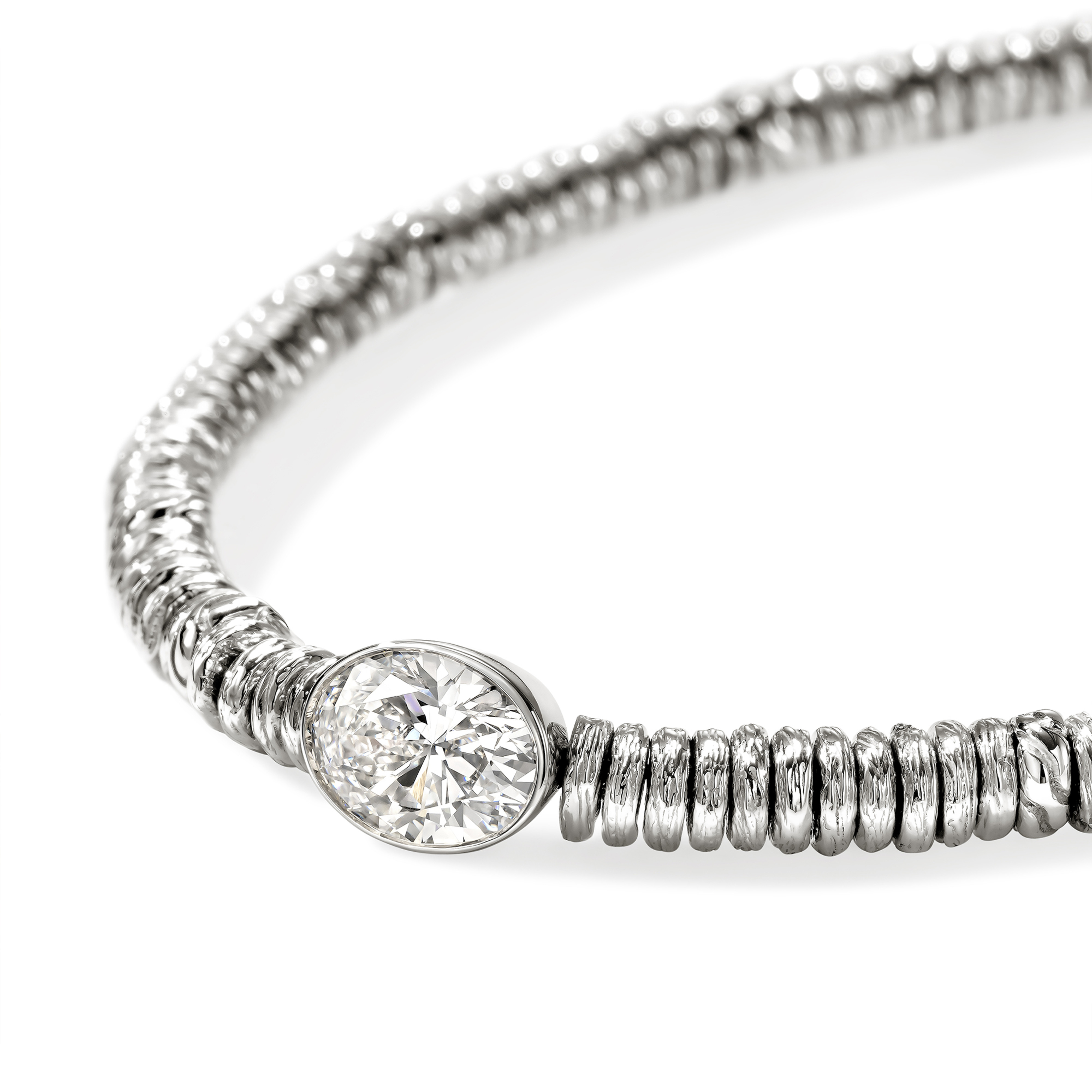 JOHN HARDY Lovestruck Heishi Oval Lab Grown Diamond Bracelet