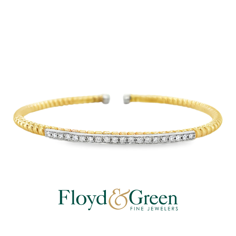 Two-Tone Diamond Cuff Bracelet