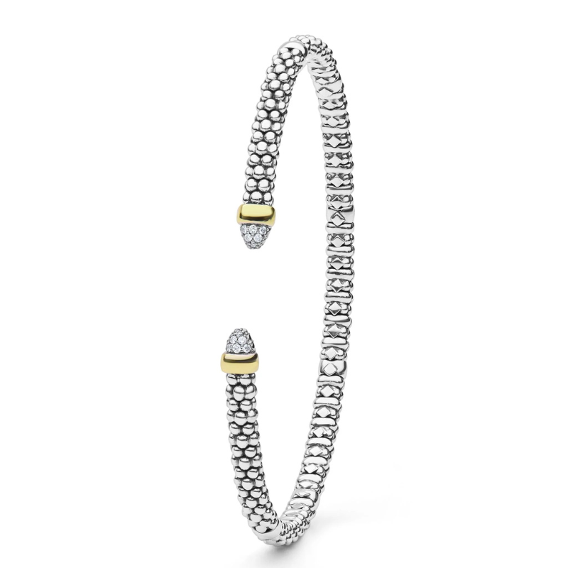 Two-Tone Diamond Mini Versa Torque Bracelet