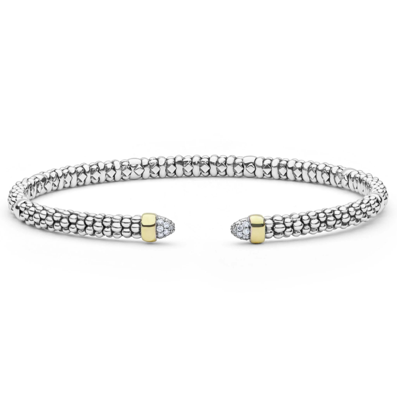 Two-Tone Diamond Mini Versa Torque Bracelet