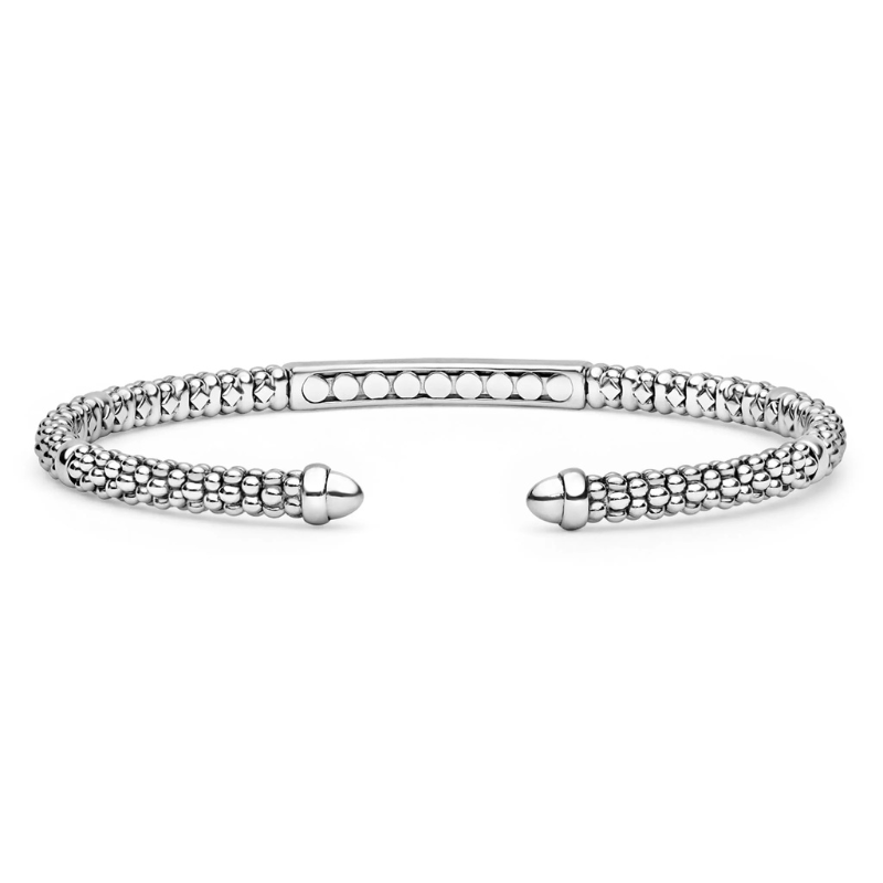 Sterling Silver Diamond Station Mini Versa Torque Bracelet