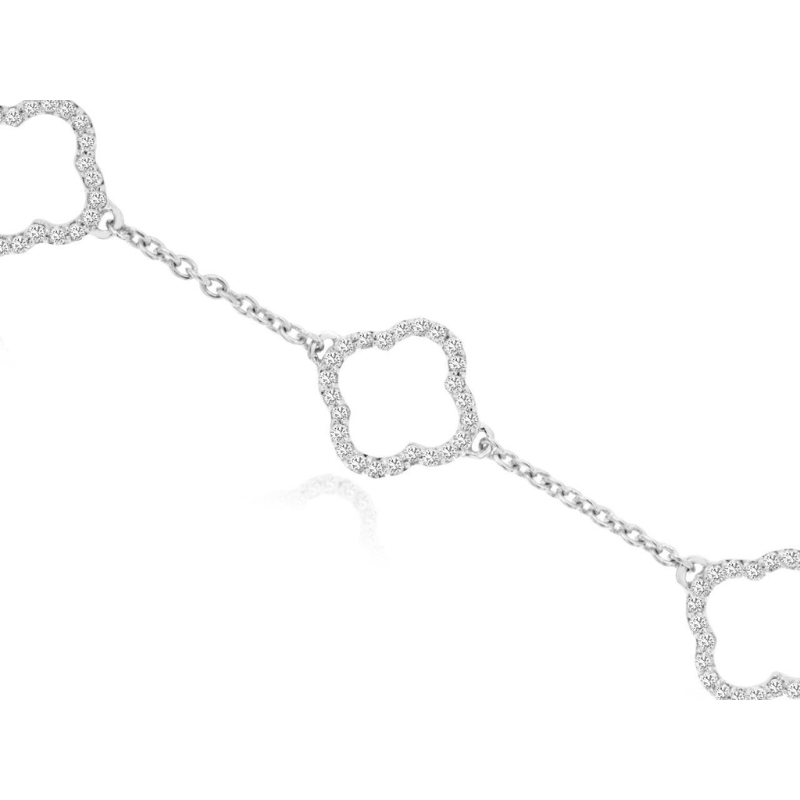 14KW 0.22ctw diamond clover bracelet