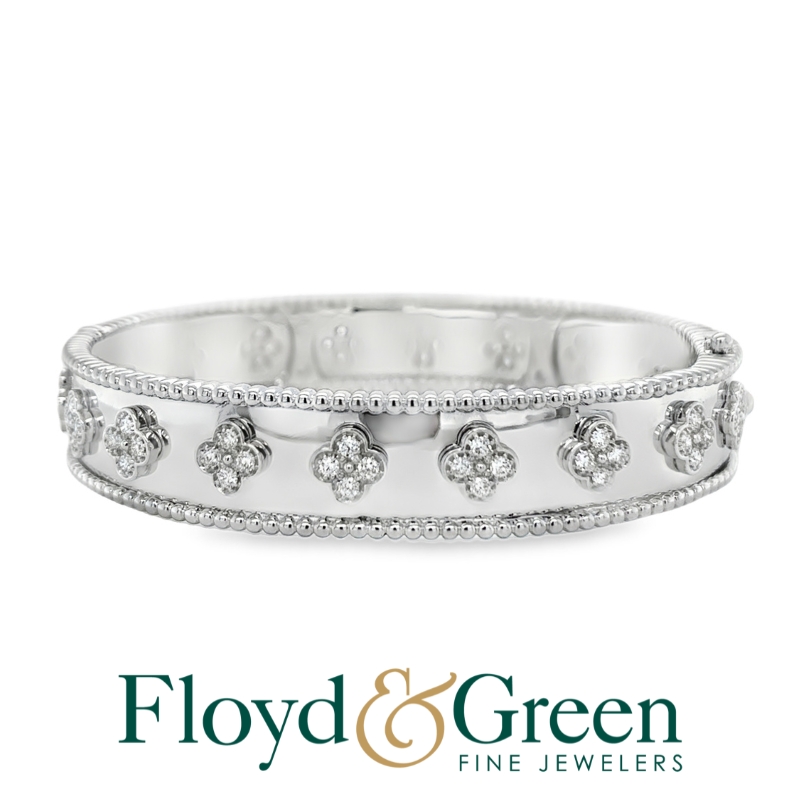 Beaded Diamond Clover Edging Bangle