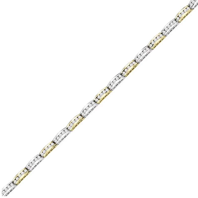 14Kt Diamond Mixed Metal Fashion Bracelet