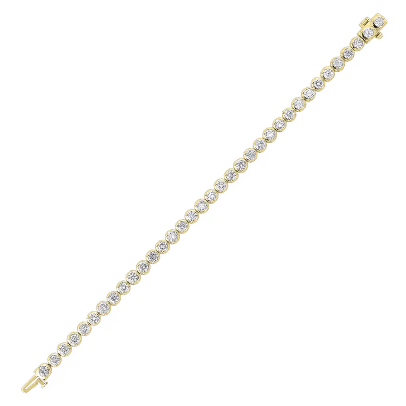 14Kt Diamond Three Prong Tennis Bracelet