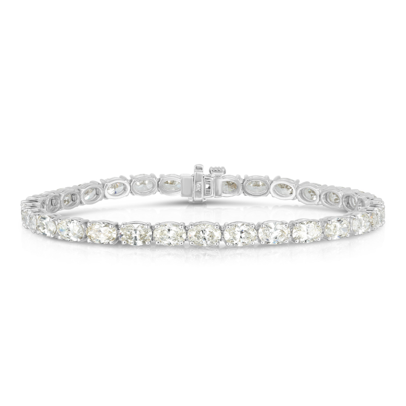 14Kt Oval Diamond Tennis Bracelet