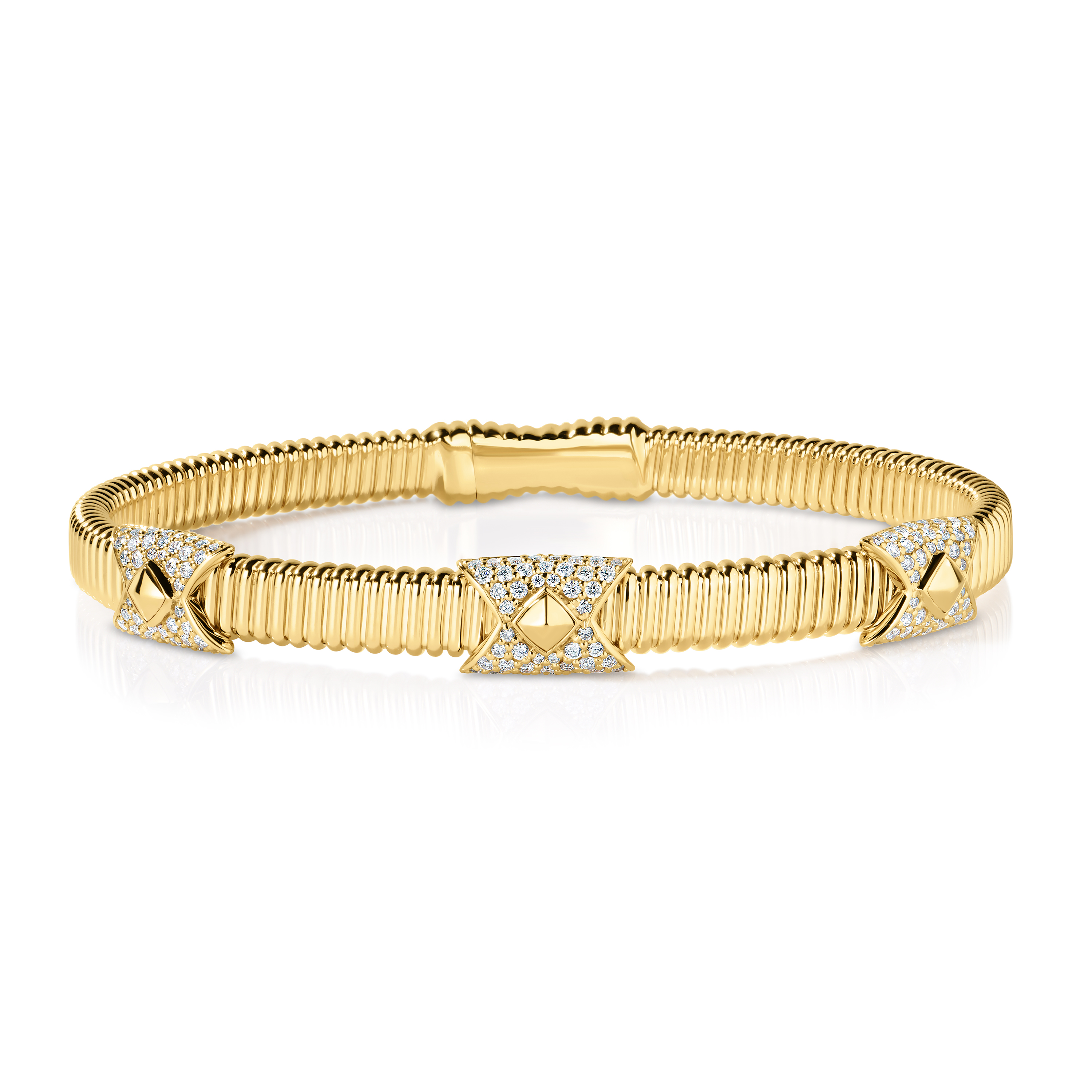 14K Yellow Gold Diamond Bangle Bracelet