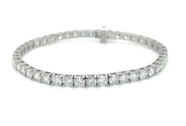 14KW 3ctw Lab Grown Diamond F VS1-VS2 4 Prong Tennis Bracelet