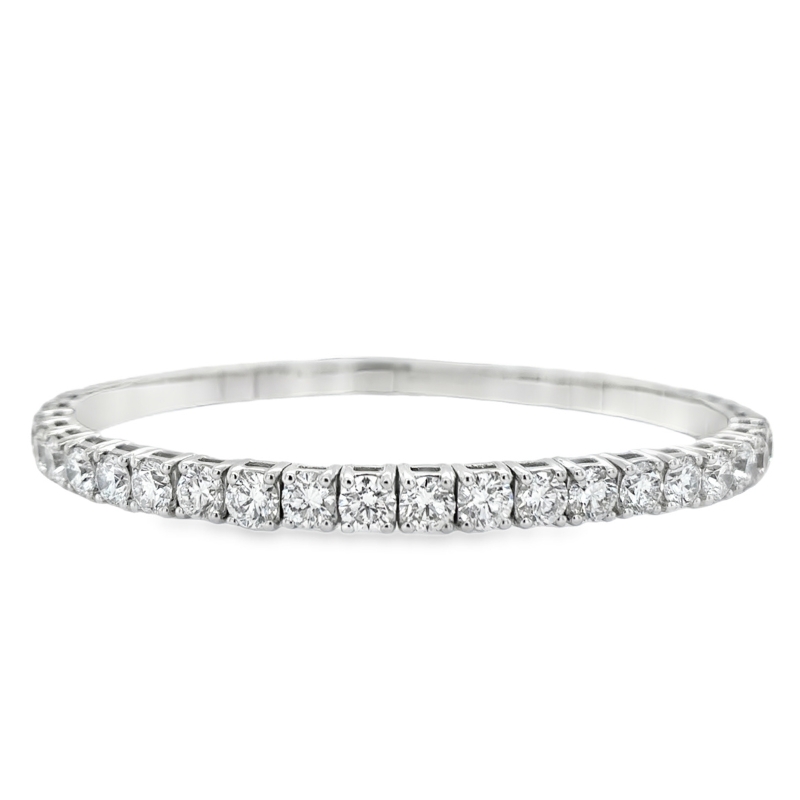 14KW Lab Grown Diamond 7.00ctw Tennis Bangle Bracelet