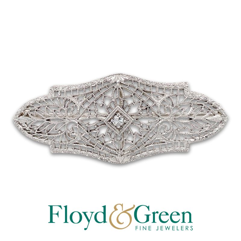 Art Nouveau Diamond Brooch