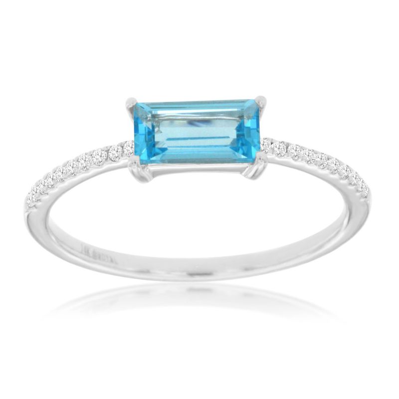 East-to-West Blue Topaz Ring