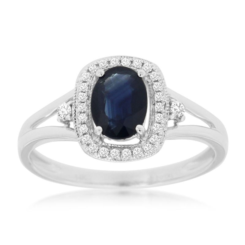 Sapphire Halo Ring