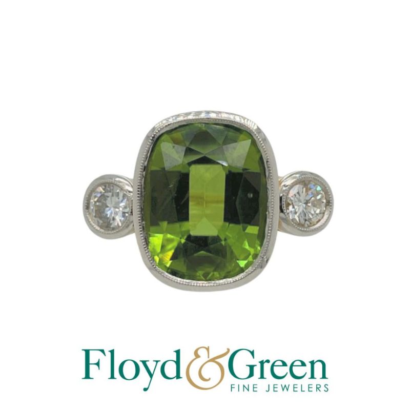 Two-Tone Burma Peridot Ring