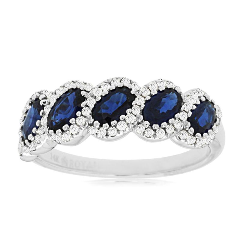 Sapphire & Diamond Band Ring