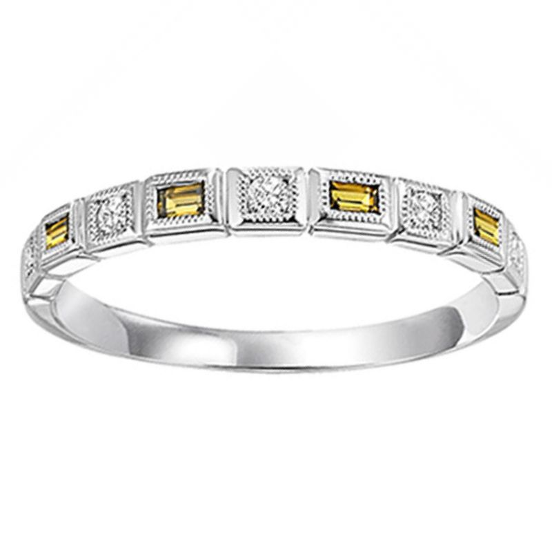 Citrine & Diamond Stackable Ring