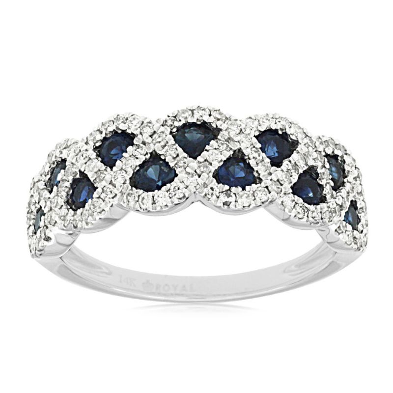 Sapphire & Diamond Band Ring - 001-200-08125