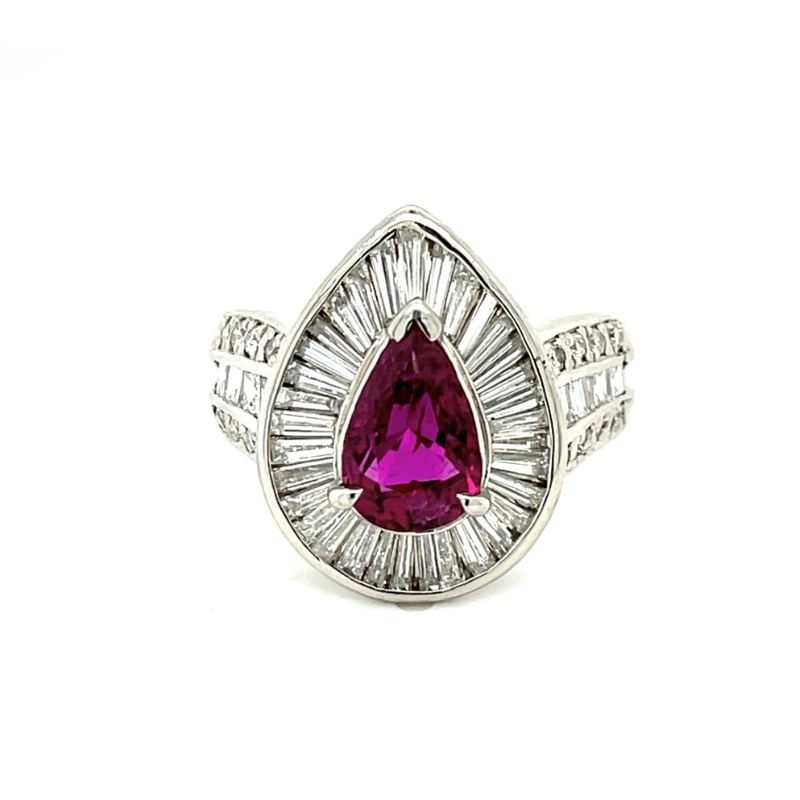 Heated Thailand Ruby & Diamond Ring