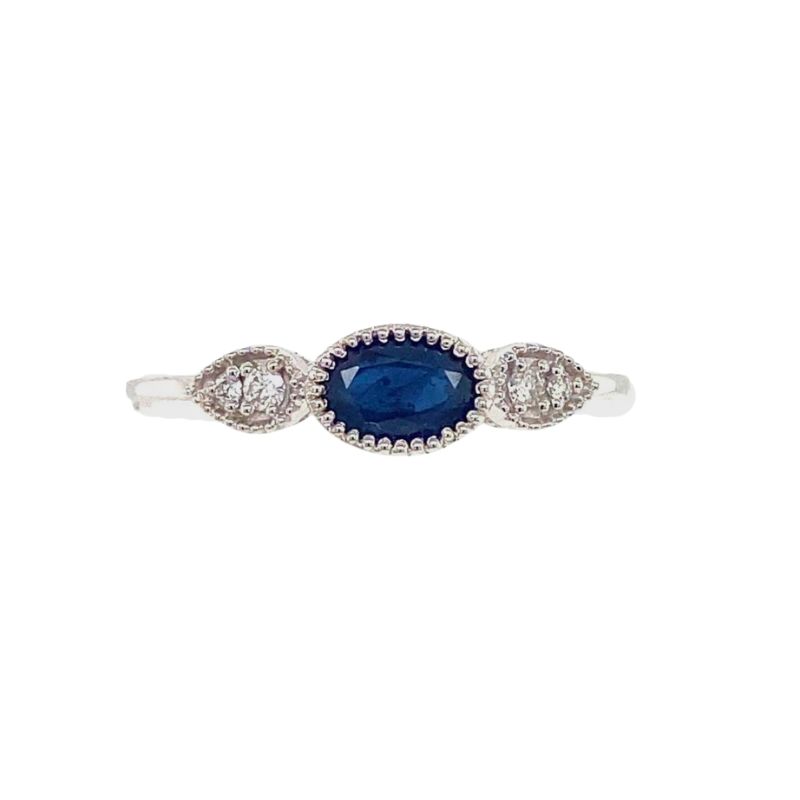Milgrain Sapphire Ring
