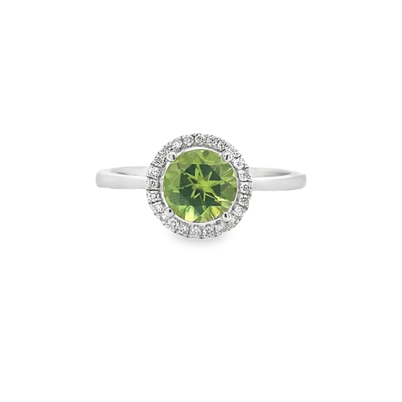 Peridot Halo Ring