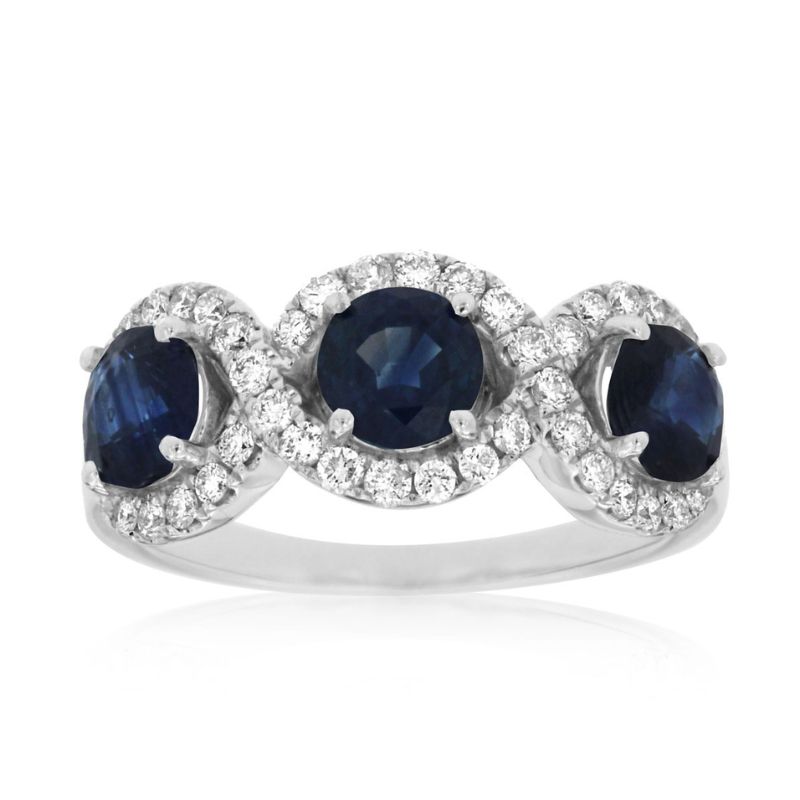 Sapphire & Diamond Infinity Band Ring
