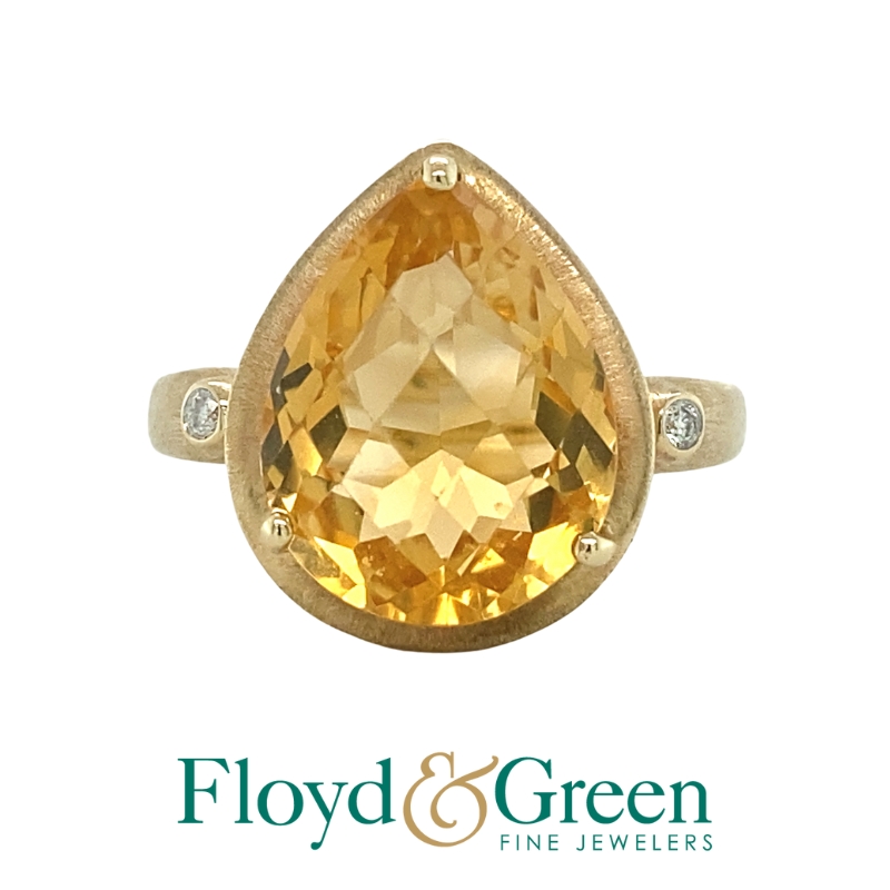 Pear Citrine Ring