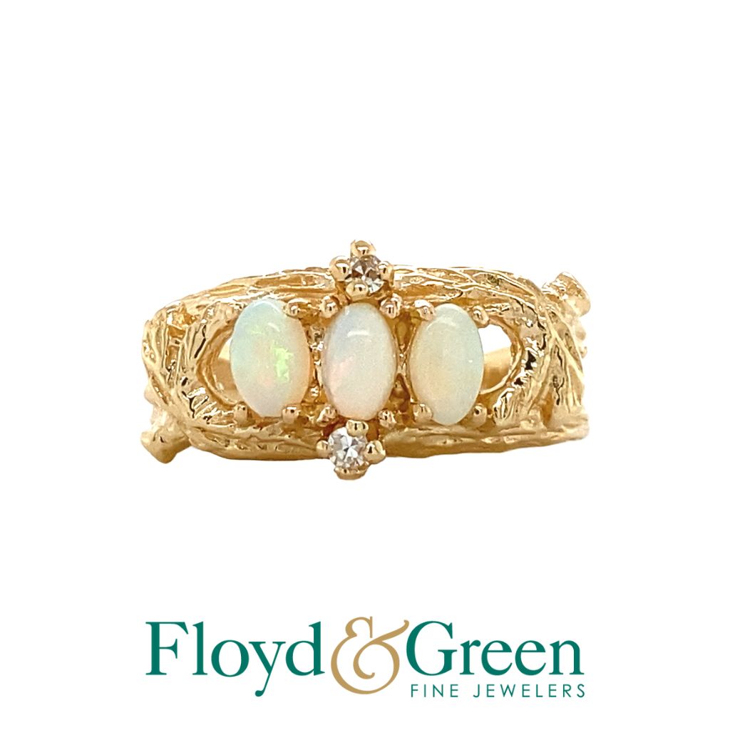 3 Stone Opal Ring