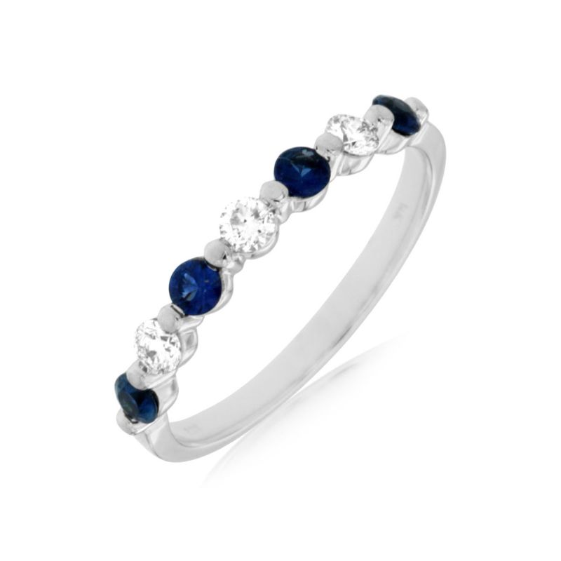Alternating Sapphire & Diamond Ring