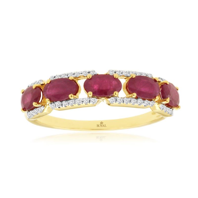 Ruby & Diamond Link Ring