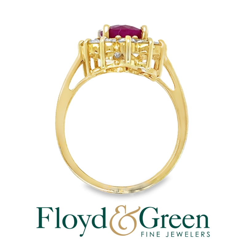 Ruby & Diamond Flower Ring