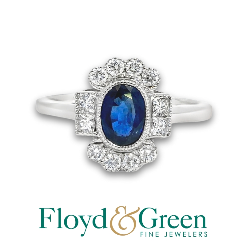 Sapphire & Diamond Vintage-Style Ring