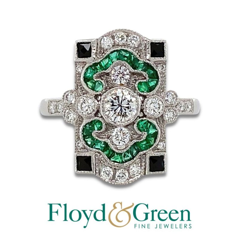 Diamond, Emerald, & Sapphire Ring