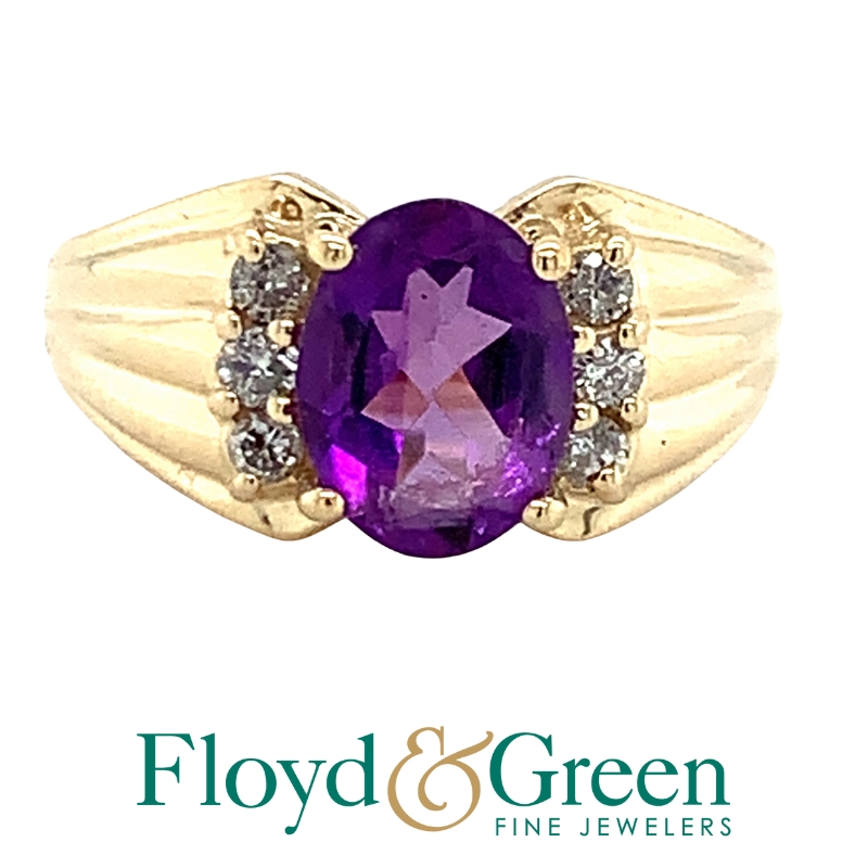 Amethyst & Diamond Ring