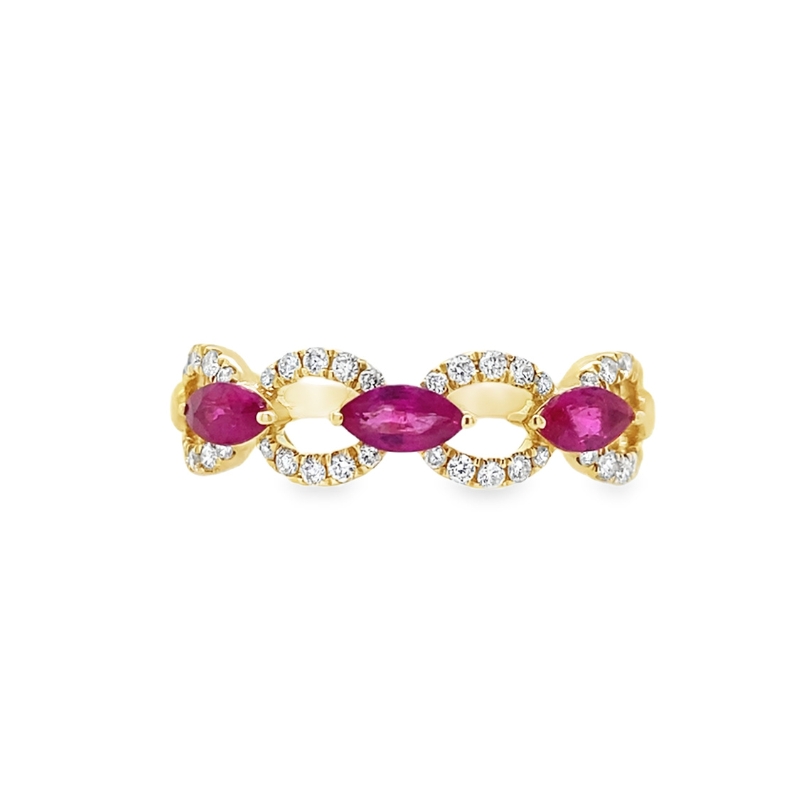 Ruby & Diamond Link Ring