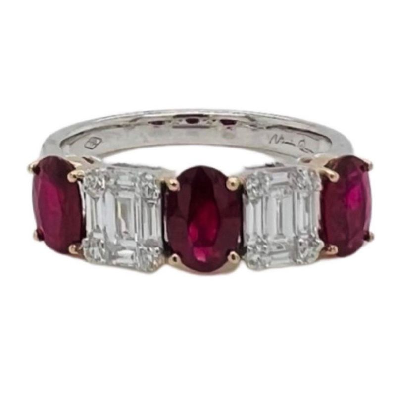 Alternating Ruby & Diamond Ring