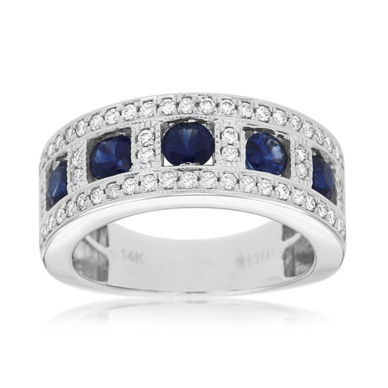Sapphire & Diamond Square Ring