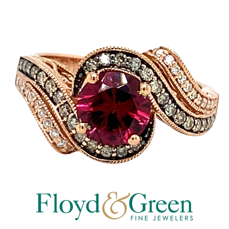 Garnet & Diamond Ring