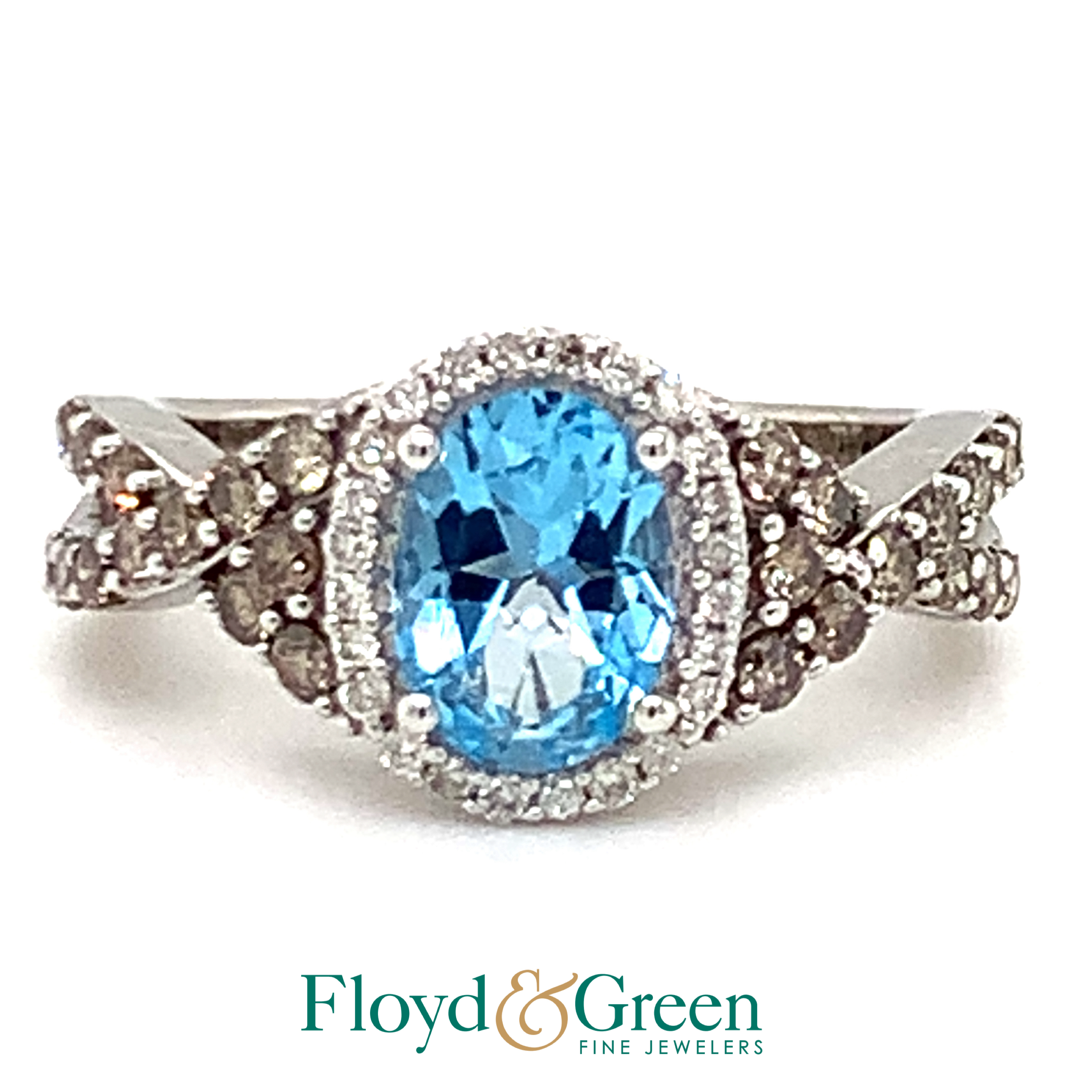 Diamond & Blue Topaz Ring