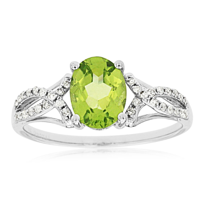 Peridot & Diamond Ring
