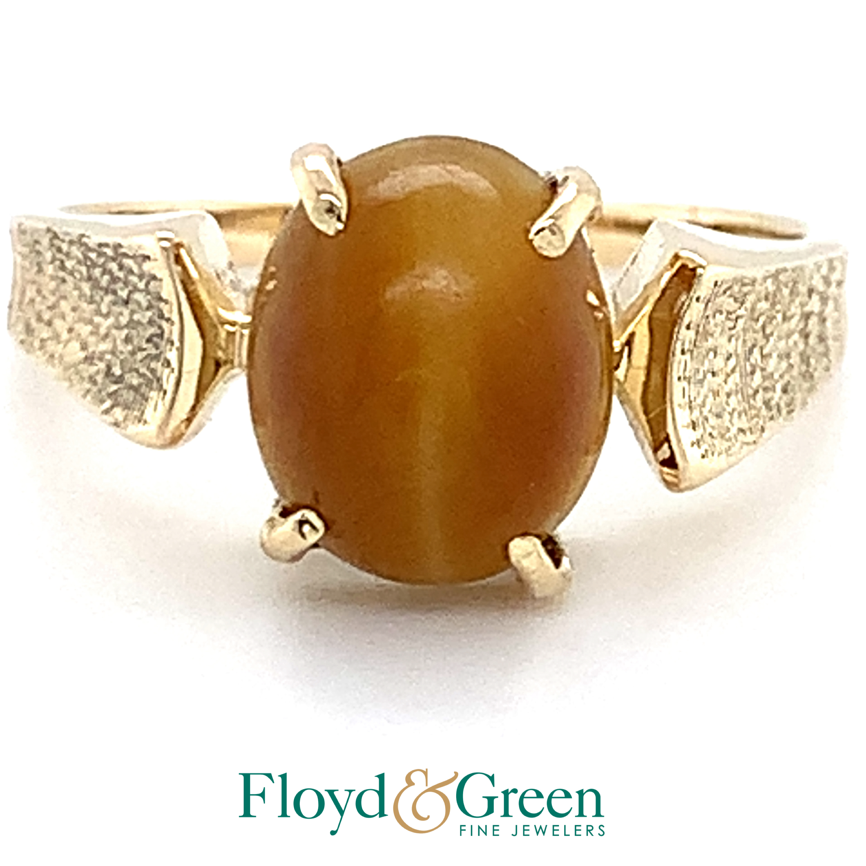 Tiger Eye Solitaire Ring