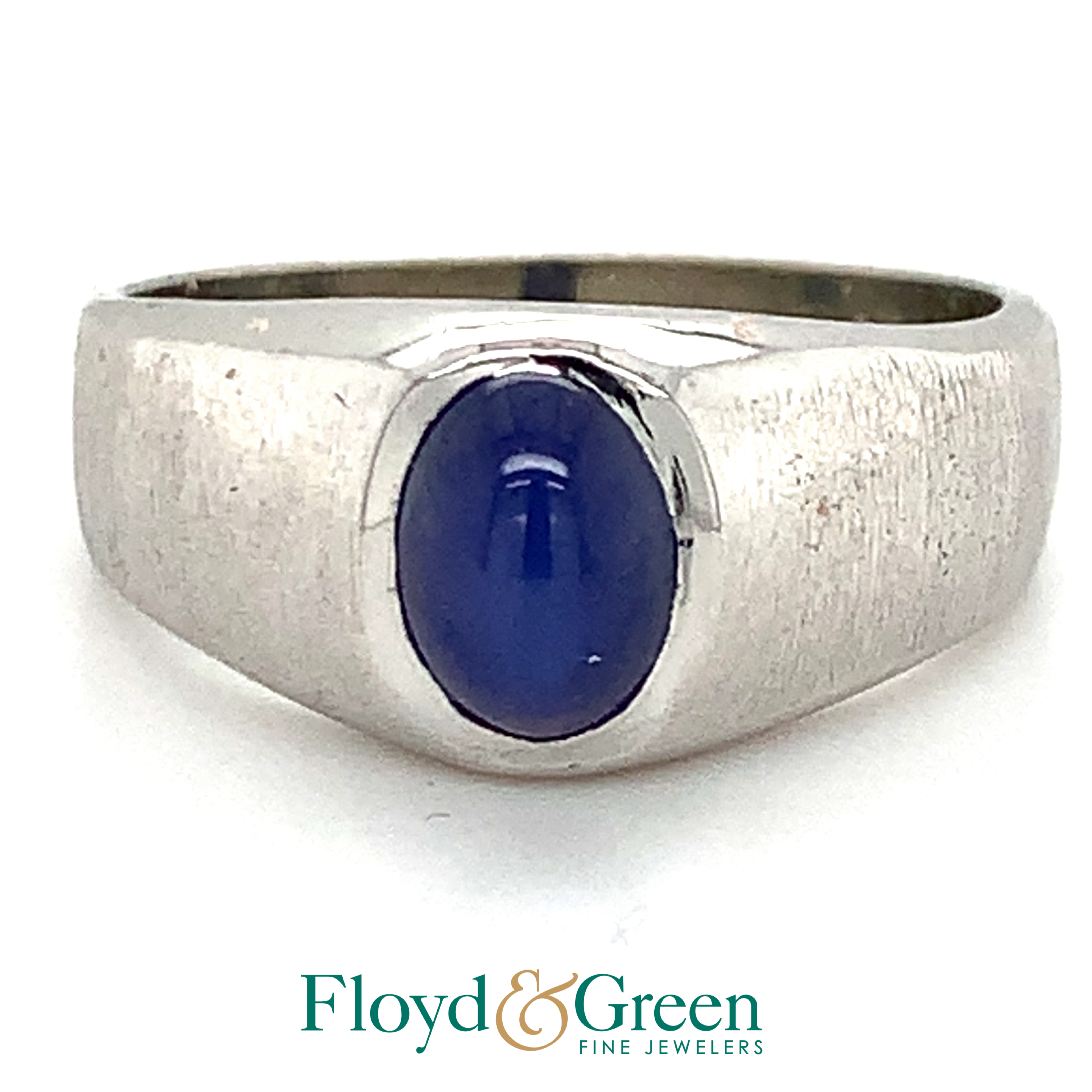 Solitaire Cabochon Sapphire Ring