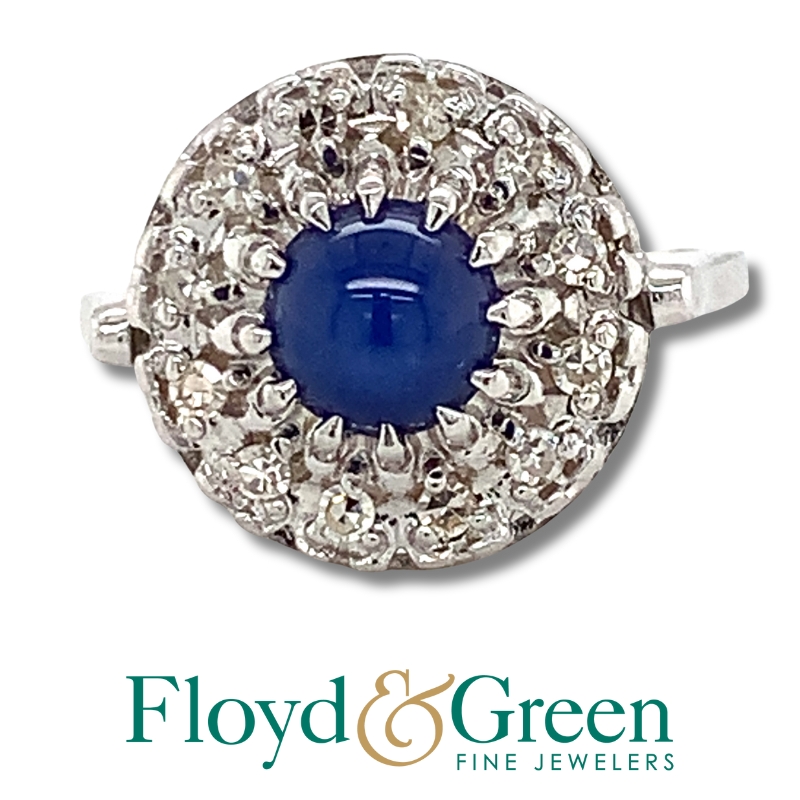 Diamond & Synthetic Sapphire Ring