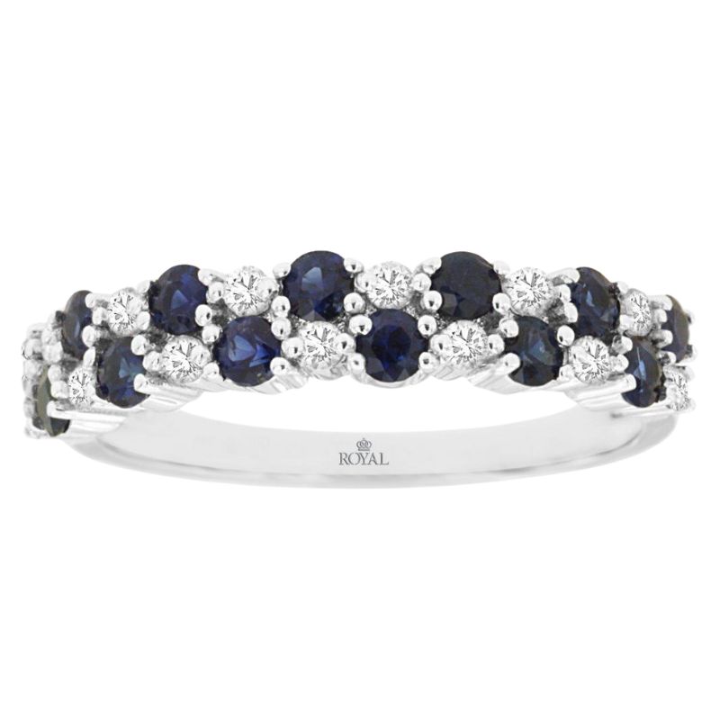 Checkerboard Sapphire & Diamond Band