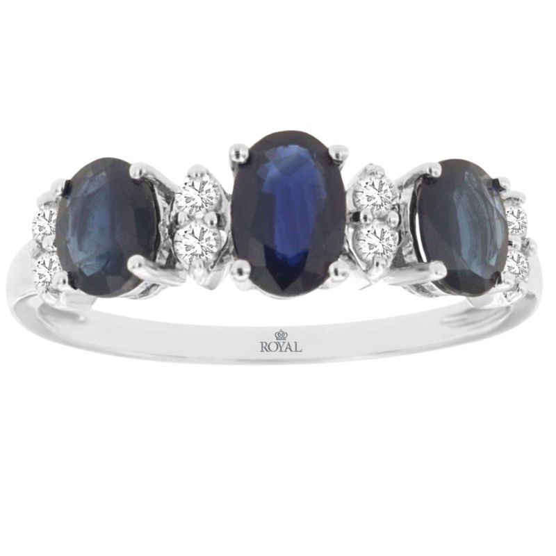3 Stone Sapphire & Diamond Ring