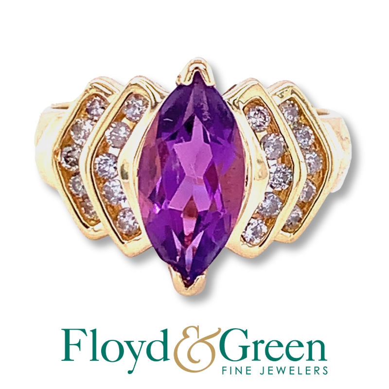 Amethyst & Diamond Ring