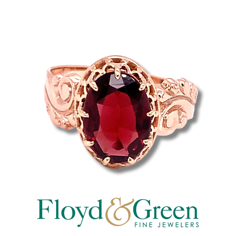 Red Glass Stone Ring