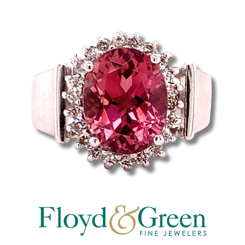 Pink Tourmaline & Diamond Ring