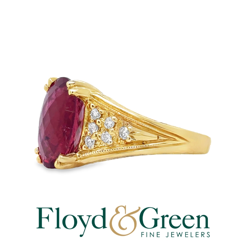 Rubellite Tourmaline & Diamond Ring